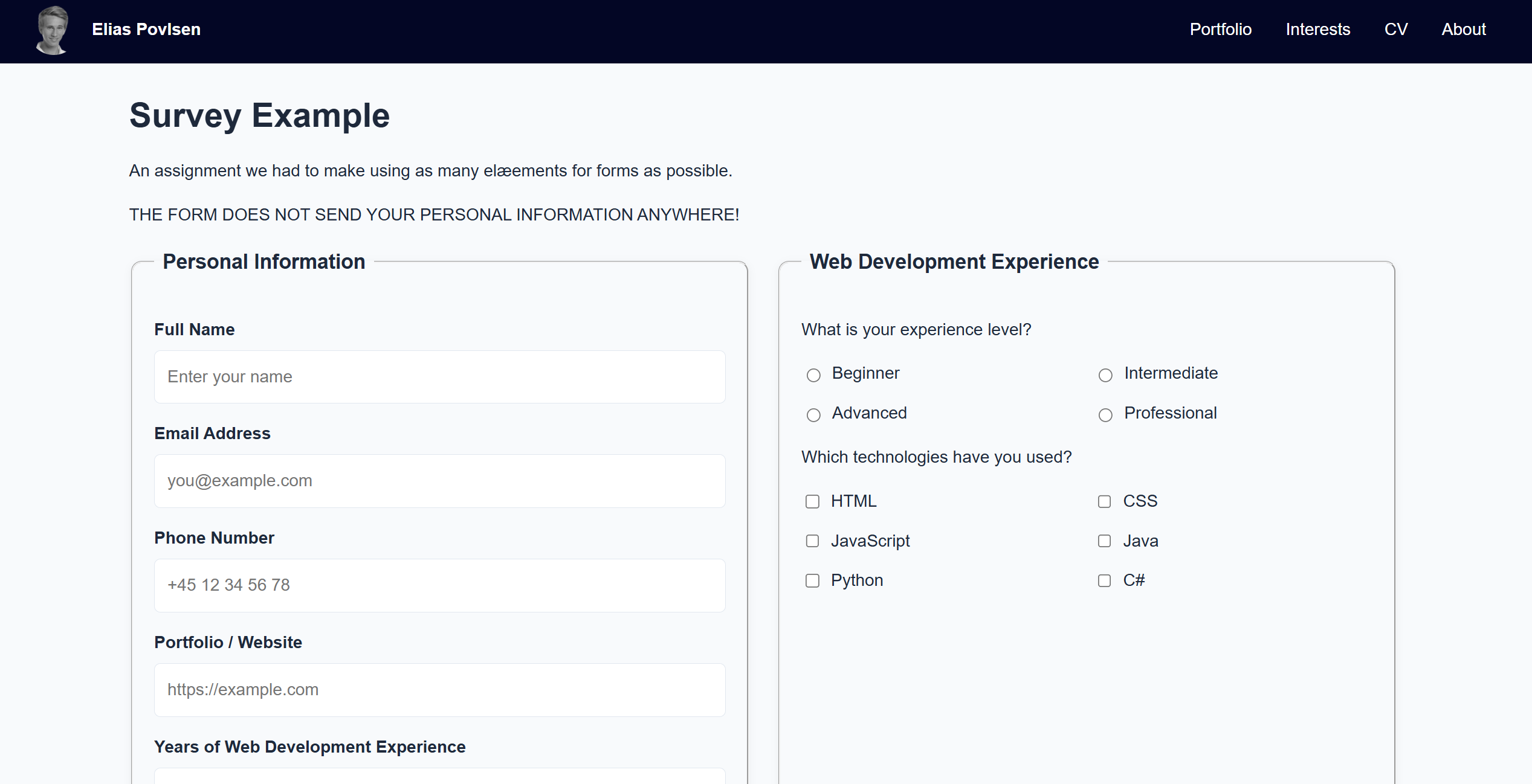 Picture of Survey Example